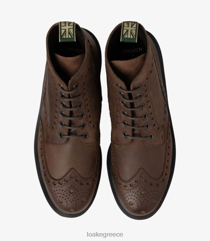 Loake υπολογίζω μπότες καφέ λαδωμένο nubuck PVBJP134