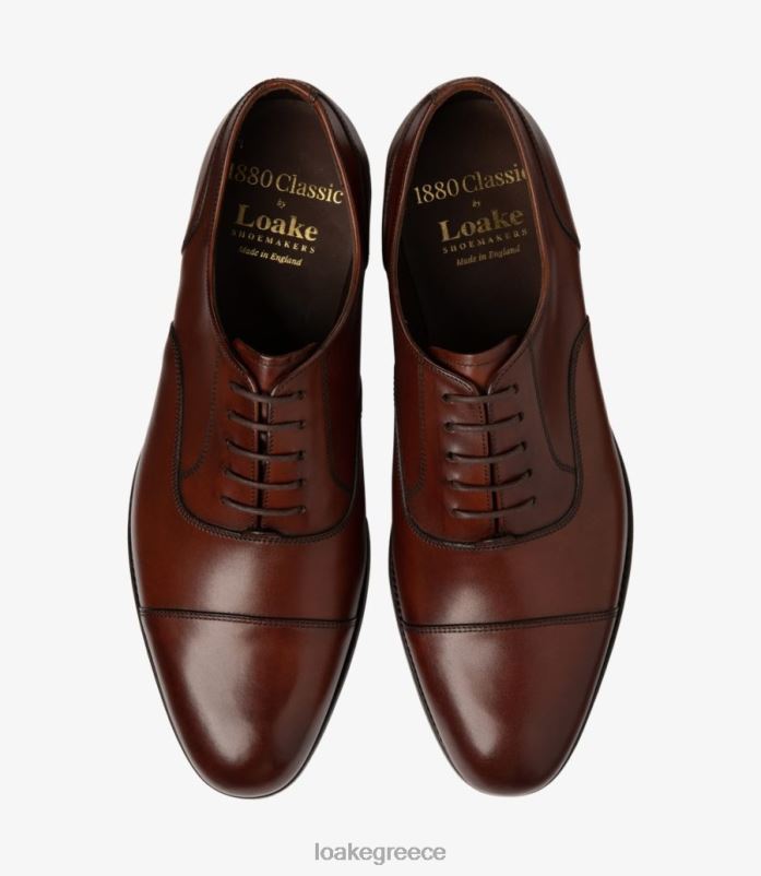Loake stonegate απλούς δεσμούς ψημένο μαόνι PVBJP140