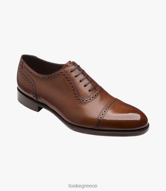 Loake τριάδα semi brogues βαθύ μαόνι PVBJP167