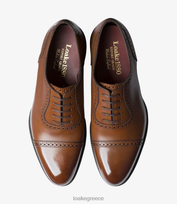 Loake τριάδα semi brogues βαθύ μαόνι PVBJP167