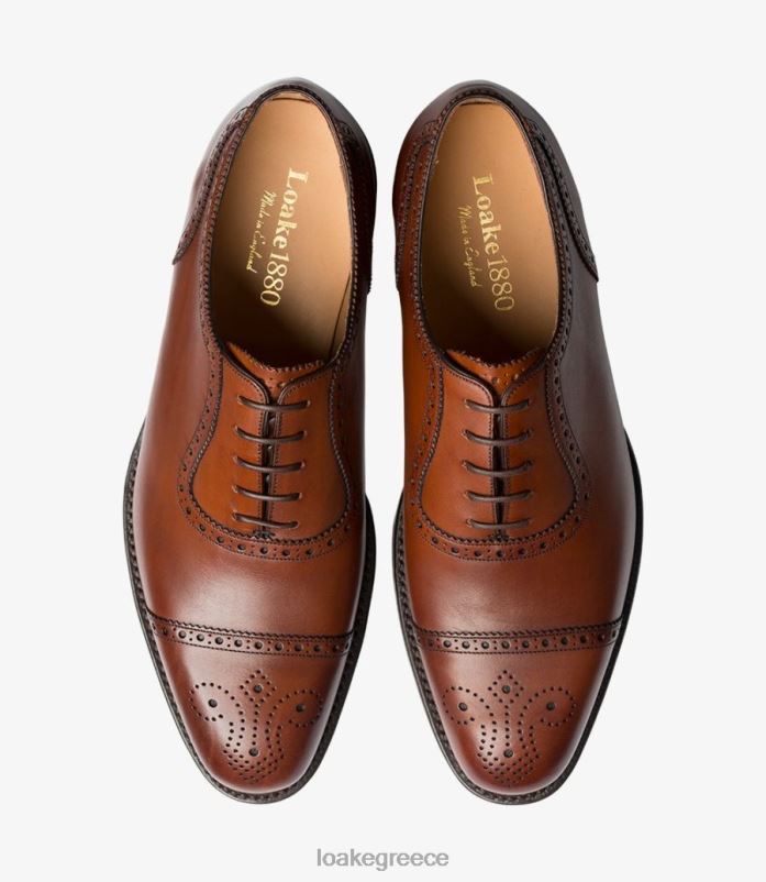 Loake νήμα semi brogues μαόνι PVBJP168