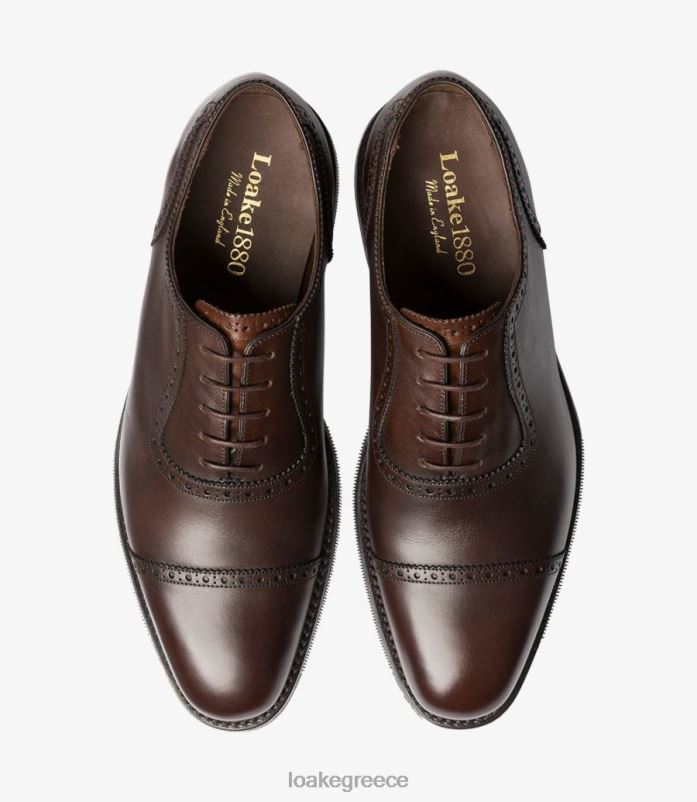 Loake στόλος semi brogues σκούρο καφέ PVBJP171